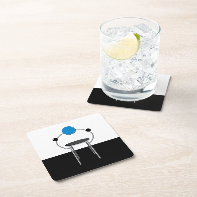 Postmodern Chair Square Paper Coaster (Insitu)