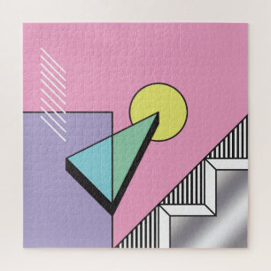 Postmodern Geometric: Abstract Composition Jigsaw Puzzle