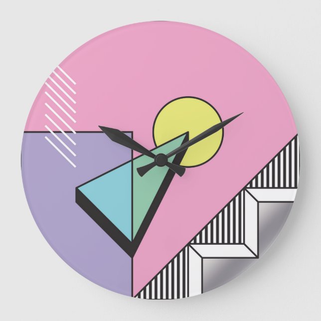 Postmodern Geometric: Abstract Composition Large Clock (Front)