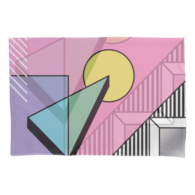 Postmodern Geometric: Abstract Composition Pillowcase (Front)