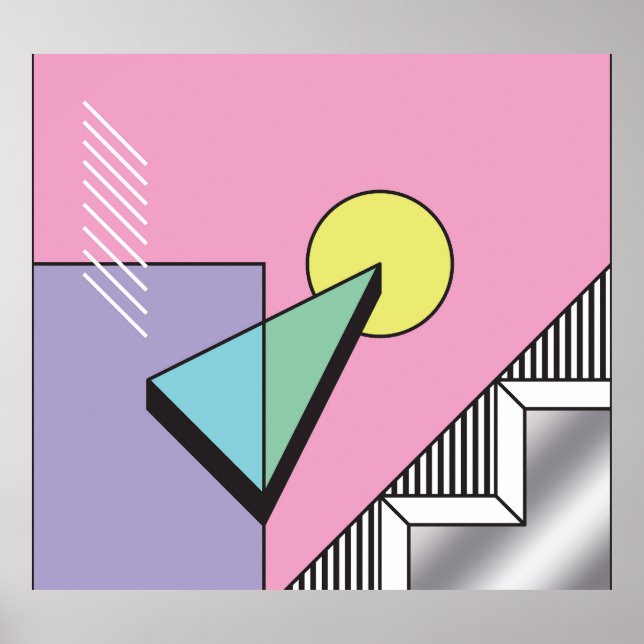 Postmodern Geometric: Abstract Composition Poster (Front)