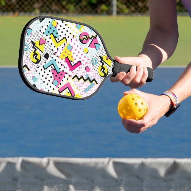 Postmodern Memphis Style Pattern Pickleball Paddle (Insitu)