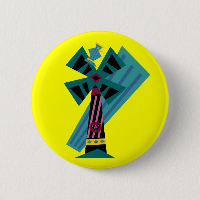 Postmodern Palm Bird Sans Background 6 Cm Round Badge (Front)