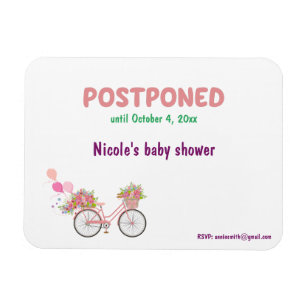 Postponed Baby Shower with New Date and RSVP Magnet