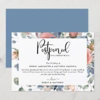Postponed Event Announcement, Dusty Blue and Blush