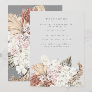 Postponed Ultimate Grey Bohemian Pampas Save The Date