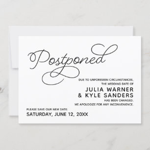 Postponed Wedding Announcement