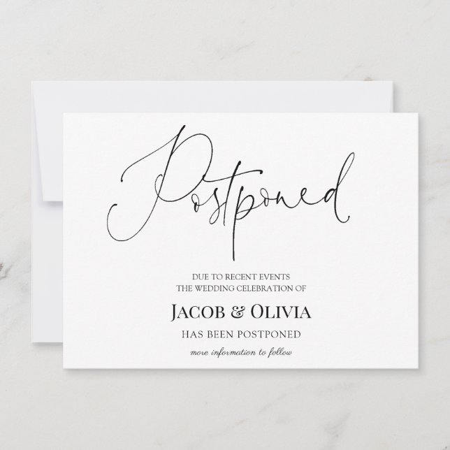 Postponed Wedding Announcement (Front)