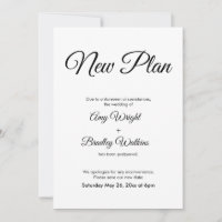 Postponed Wedding Announcement Elegant New Plan
