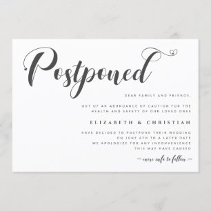 Postponed Wedding Date Change Social Distance Invitation