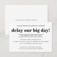POSTPONED WEDDING delay our big day simple info