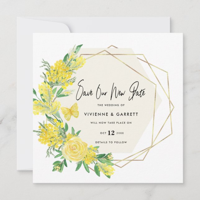 Postponed Wedding New Date Wedding Save The Date (Front)