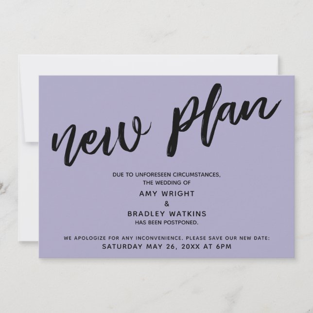 Postponed Wedding New Light Dusty Blue Card (Front)
