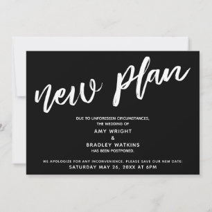 Postponed Wedding New Plan Black Announcement