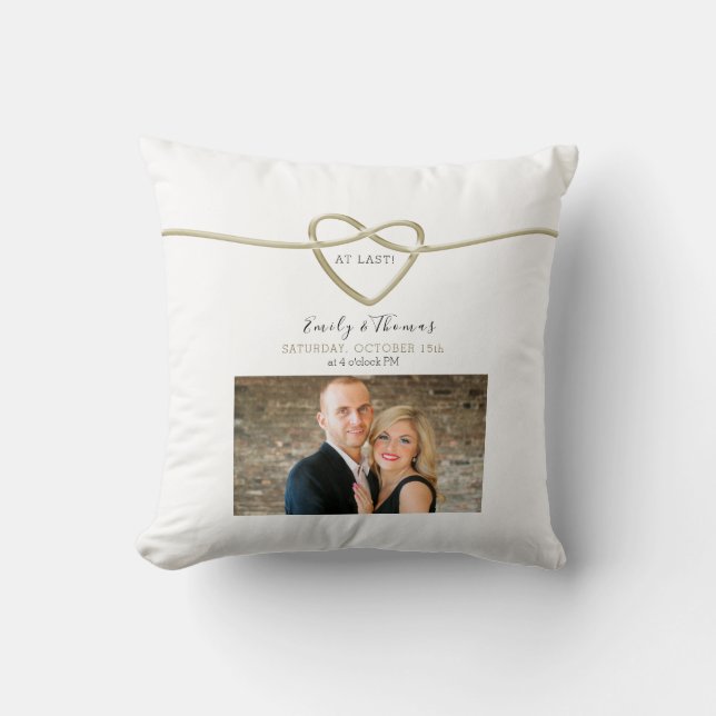 Postponed Wedding Save The Date Invitation Cushion (Front)