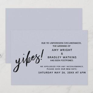 Postponed Wedding Yikes! Dusty Blue Announcement
