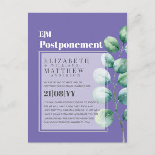 Postponement Eucalyptus Greenery Change of Plans Postcard