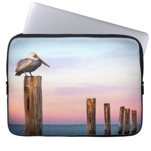 Posts & a Pelican Fort Myers Beach, Florida Laptop Sleeve