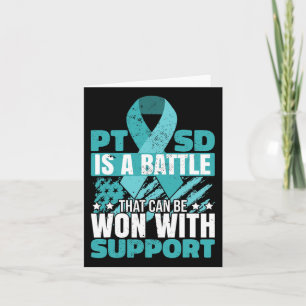 Posttraumatic Stress Disorder Teal Ribbon Ptsd Awa Card