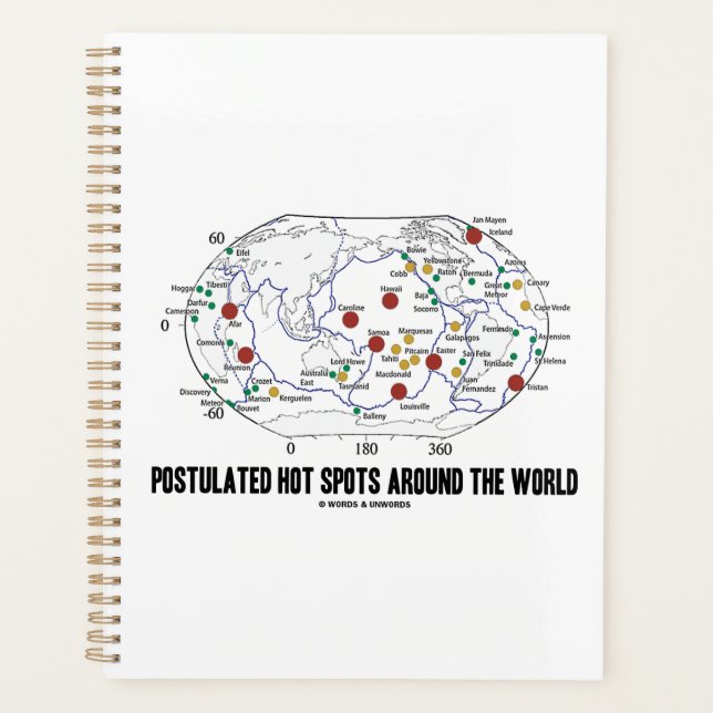 Postulated Hot Spots Around The World Geology Planner (Front)