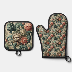 Posture of Perdition – Gothic Victorian Oven Mitt & Pot Holder Set