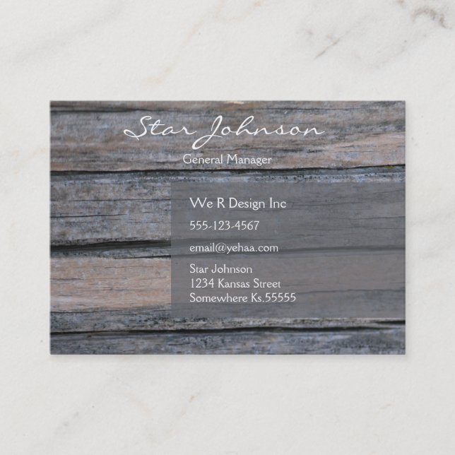 Postwood Grey Business Card (Front)