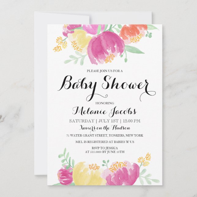 Posy Garden | Baby Shower Invitation (Front)