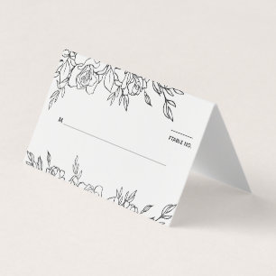 Posy Of Roses Wedding Guest Seating Placement Card