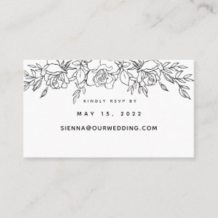 Posy Of Roses Wedding Online RSVP Card