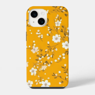 Posy Print On Gold iPhone 14 Case