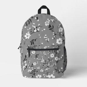 Posy Print On Grey Printed Backpack