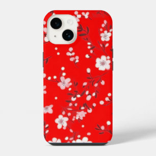 Posy Print On Red iPhone 14 Case