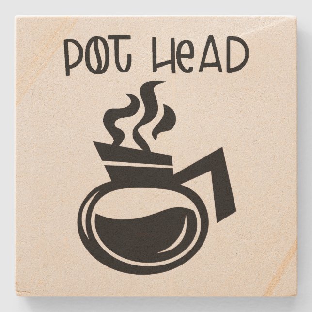 POT HEAD Coffee Stone Coaster (Front)