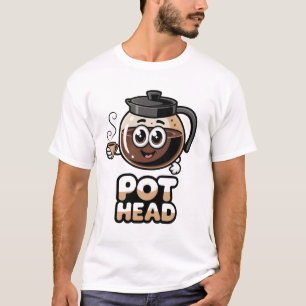 Pot Head Cute Kawaii Cafe Funny Coffee Lover Gift T-Shirt
