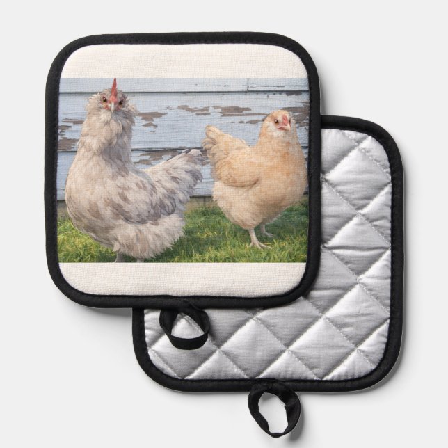 Pot Holder Two Chickens Farmhouse (Front/Back)