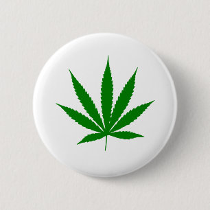 Pot leaf 6 cm round badge