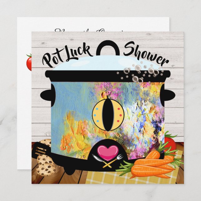Pot Luck Shower Invitation (Front/Back)