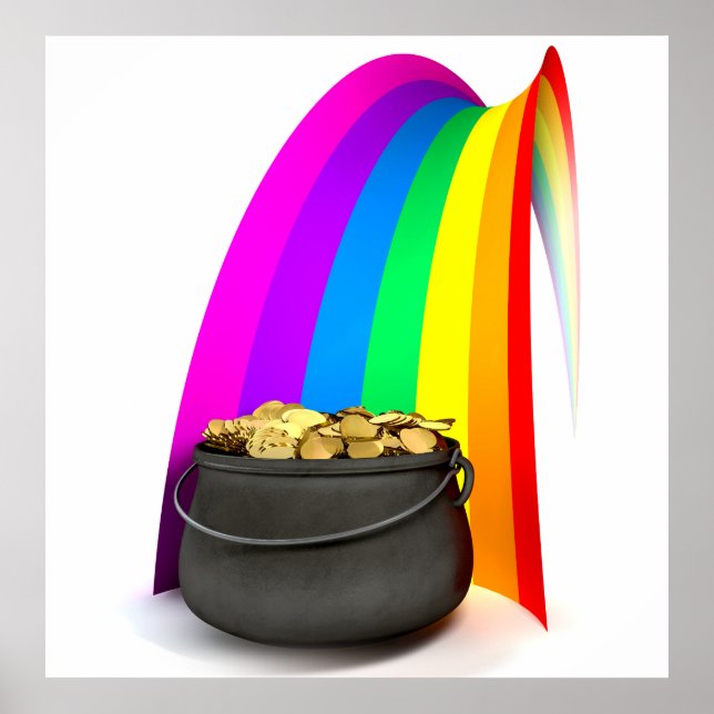 Pot O' Gold At The End Of A Rainbow Poster (Front)