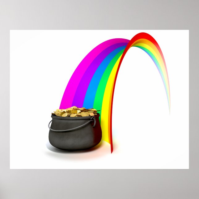 Pot O' Gold At The End Of A Rainbow Poster (Front)