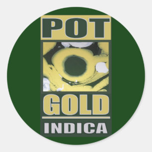 POT O GOLD INDICA CLASSIC ROUND STICKER