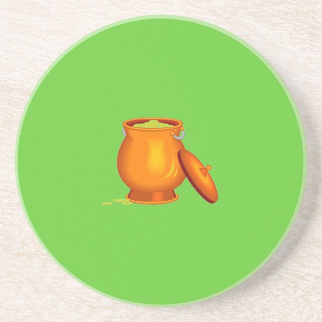 Pot O' Gold Sandstone Coaster (Front)