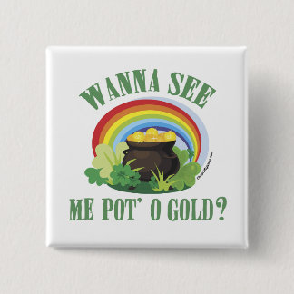Pot O' Gold St Paddy's Giftware 15 Cm Square Badge