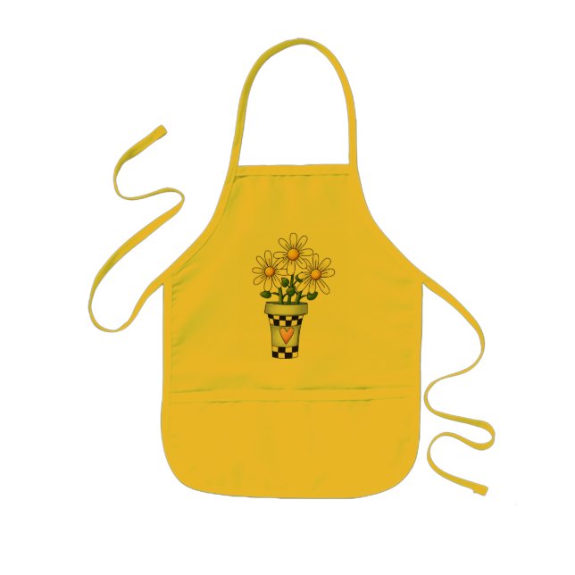 Pot of Daisies Kids Apron (Front)