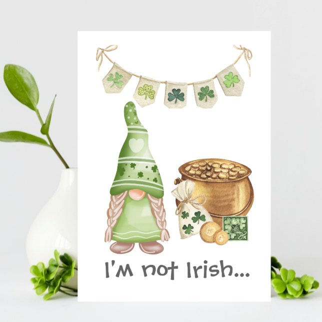 Pot of Gold Flirty Gnome Funny St Patrick Day Card (Creator Uploaded)