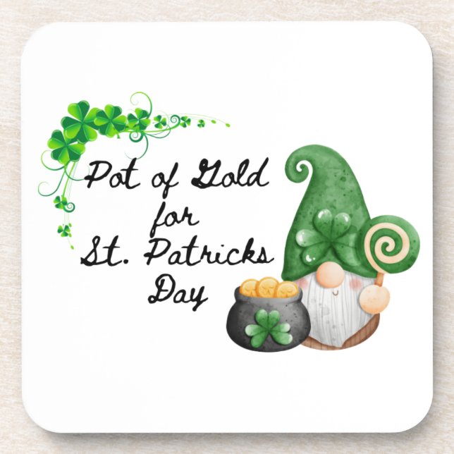 Pot of Gold for St Patricks Day on a  Coaster (Front)
