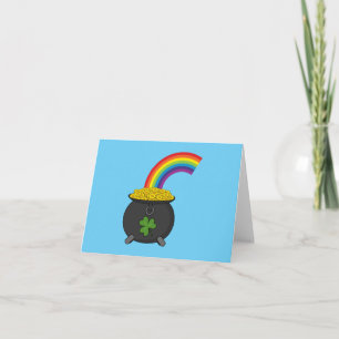 Pot of Gold Rainbow Cartoon Card