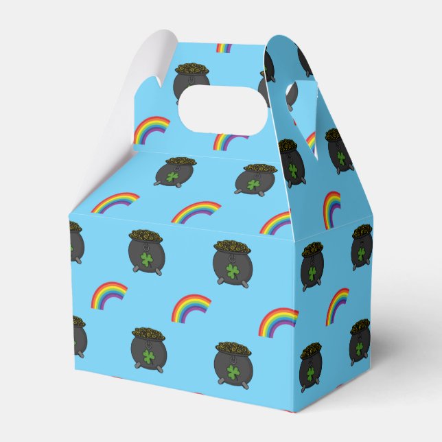 Pot of Gold Rainbow Cartoon Favour Box (Front Side)