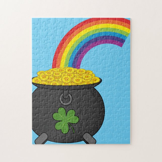 Pot of Gold Rainbow Cartoon Jigsaw Puzzle (Vertical)
