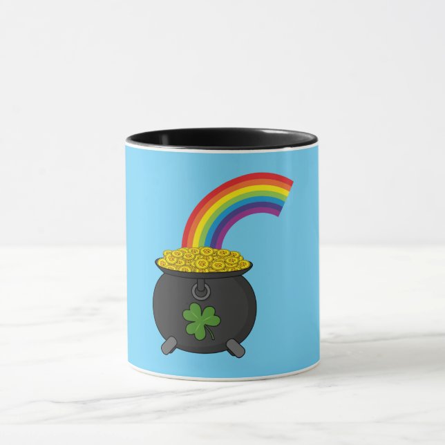 Pot of Gold Rainbow Cartoon Mug (Center)