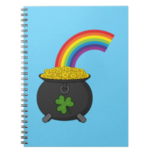 Pot of Gold Rainbow Cartoon Notebook